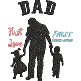 Father-Daughter-Son-Fathers-Day- Father Embroidery Design - FineryEmbroidery